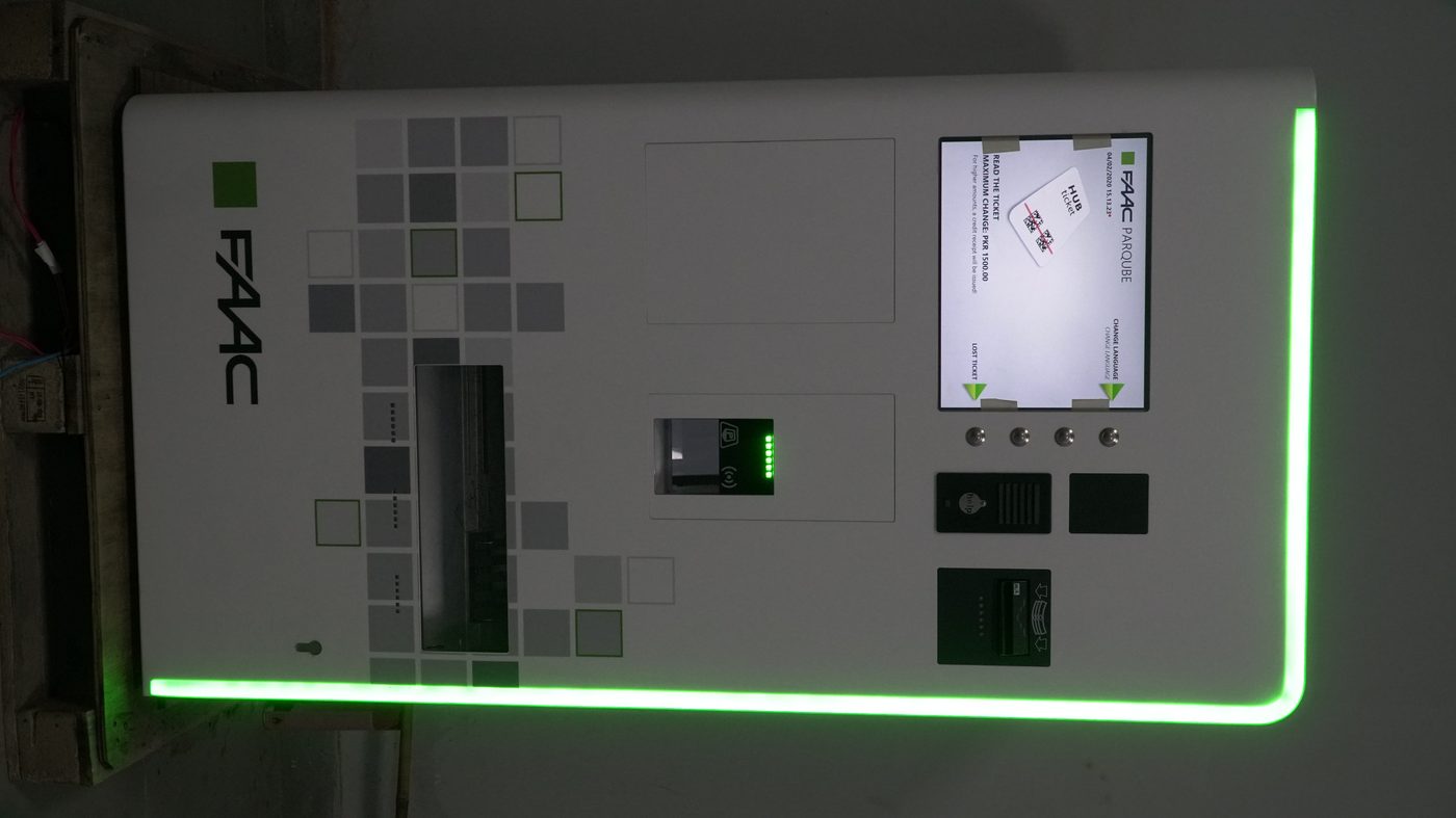 Automated parking payment and ticketing kiosk installed at Allama Iqbal International Airport
