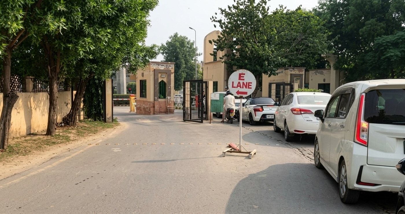 E-Lane resident vehicle checkpoint with e-tag access at Askari-XI, Lahore