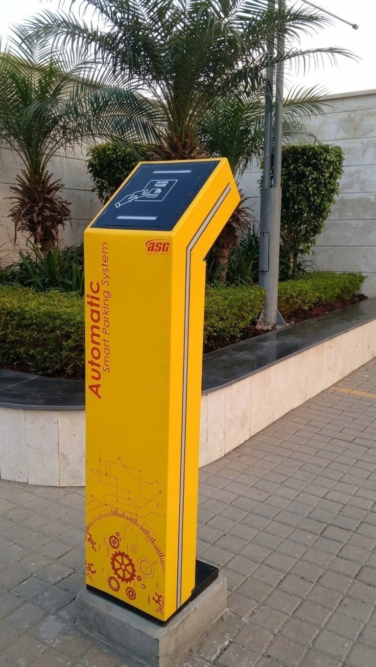 RFID and e-tag reader kiosk for automatic smart parking access at DHA Raya Golf & Country Club